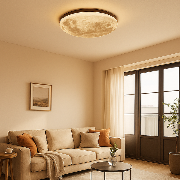 Måneformet rund planmonteret LED-loftlampe