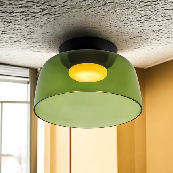 Moderne planmonteret loftlampe med kuppel i lag