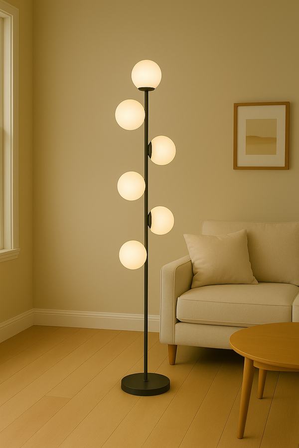 Moderne globe-gulvlampe