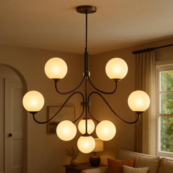 Moderne globe-lysekrone