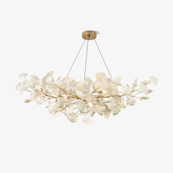 Moderne botanisk LED-lysekrone med blade