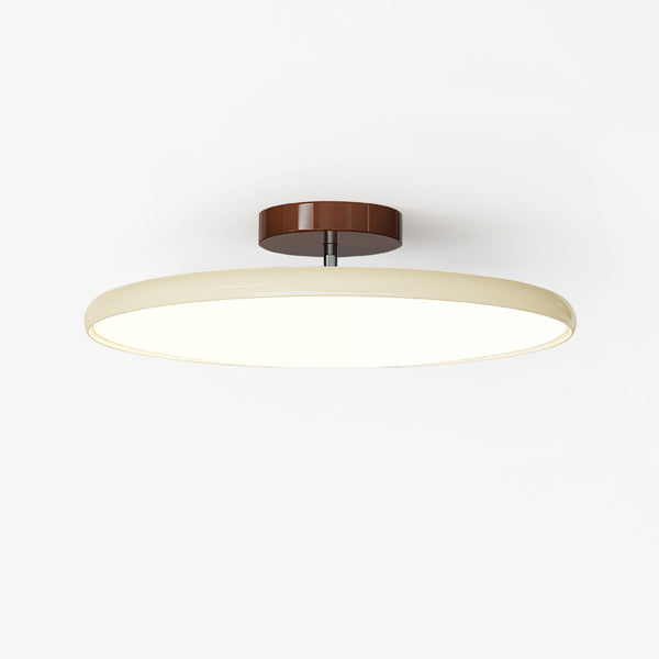 Minimalistisk skandinavisk semi-planmonteret loftlampe med skive