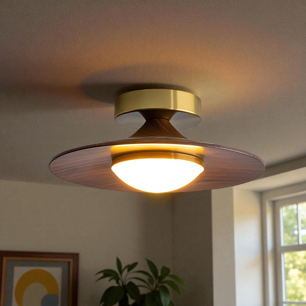 Moderne semi-planmonteret LED-loftlampe med skive