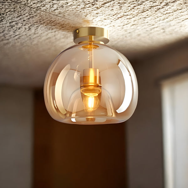 Semi-planmonteret retroloftlampe med kugle