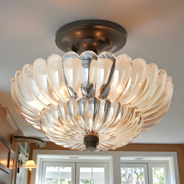 Semi-planmonteret LED-loftlampe i vintagestil