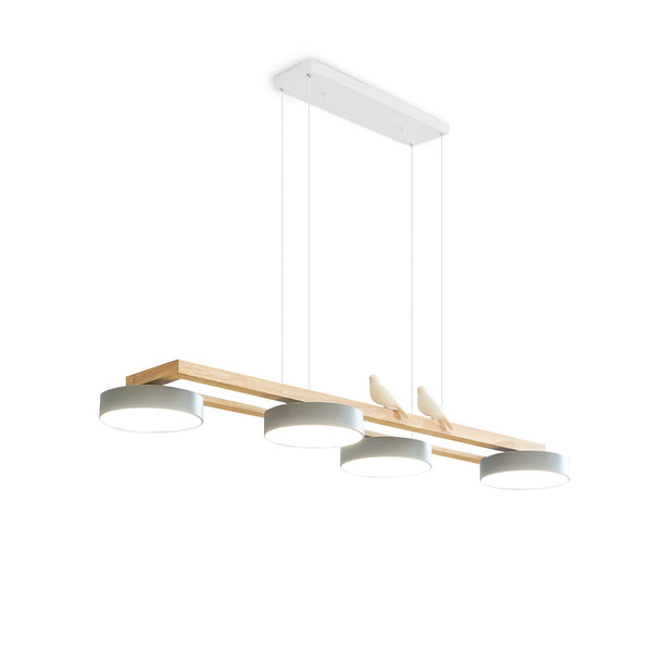Elegant skandinavisk LED-lysekrone med fugle