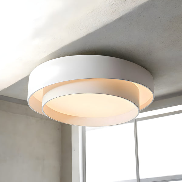 Rund skandinavisk loftlampe med koncentriske ringe